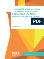 Información Sobre Inclusión Educativa de Personas Con Discapacidad: Una Deuda Pendiente en América Latina