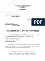 Memorandum of Authorities