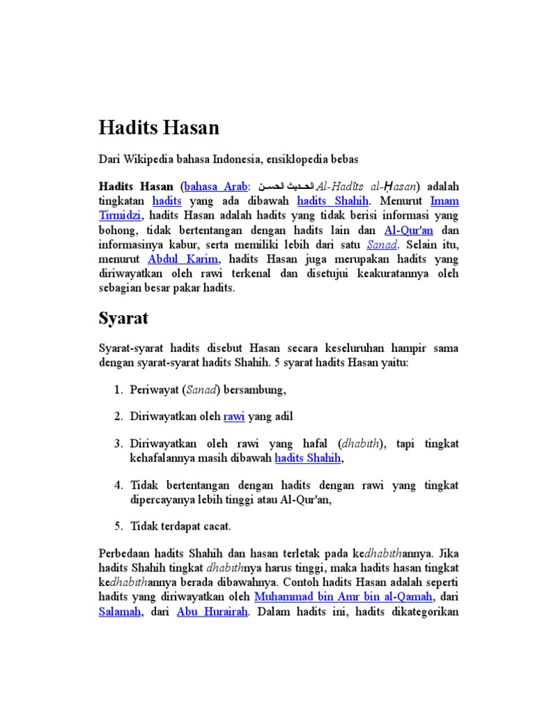 Hadits Hasan Pdf
