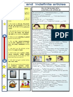 Some Useful Grammar Notes: Fill in The Blanks With A/An/The or No Article (X)