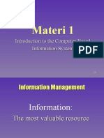 Materi 1: Introduction To The Computer-Based Information System