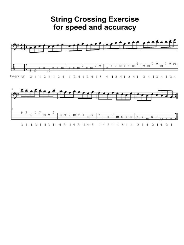 String Crossing Exercise TalkBass | PDF