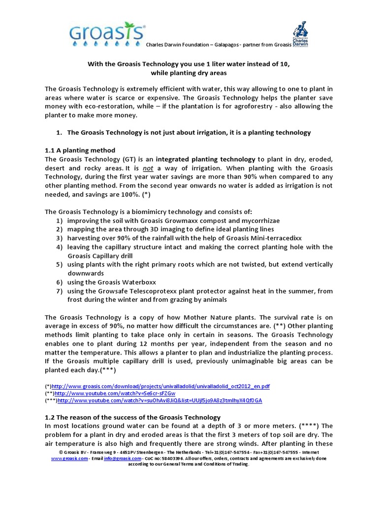 Groasis Technology for Eco-Restoration | PDF | Soil | Rain