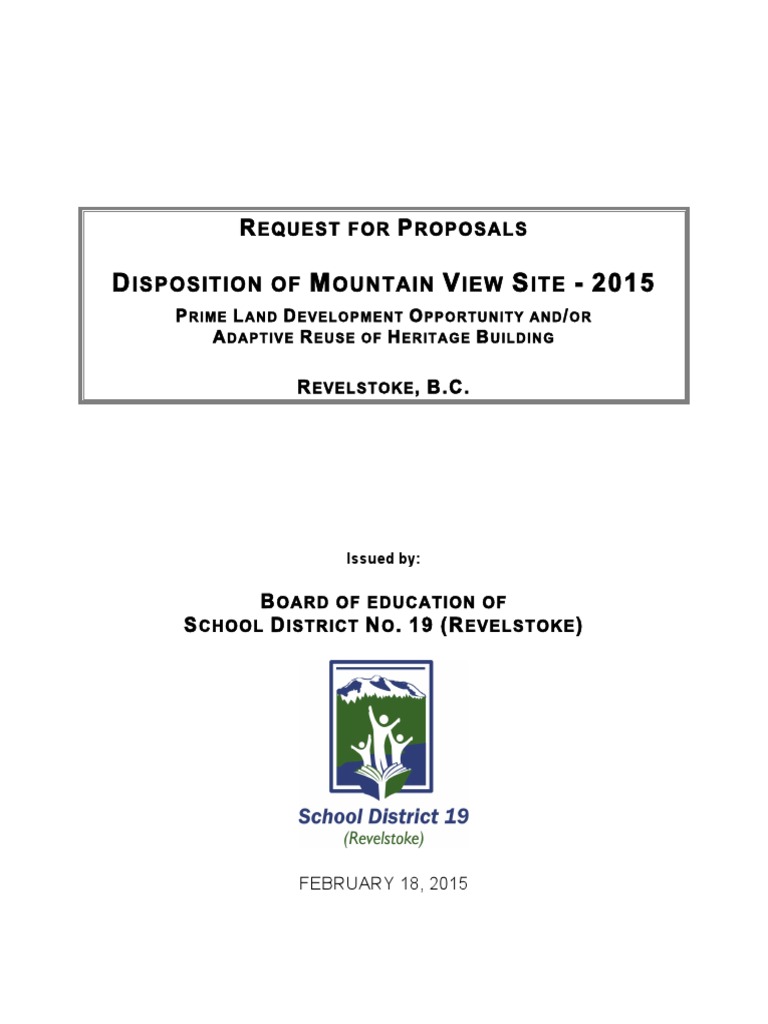 Final 2015 RFP For Mountain View Site | PDF | Request For Proposal ...