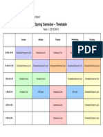 Spring Semester - Timetable: Year 3 - 2014/2015