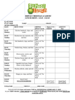 Lunch Menu - March 2-March 13-2015