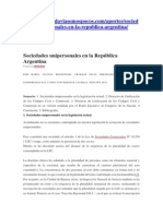 Las sociedades unipersonales en proyecto. Argentina.pdf