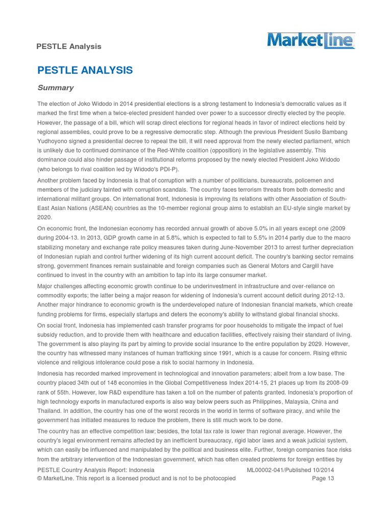 PESTLE Analysis Indonesia | Indonesia | Association Of Southeast Asian Nations
