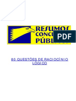 Raciocinio Logico 80 Questoes Com Gabarito Flavio Nascimento Resumos Concursos