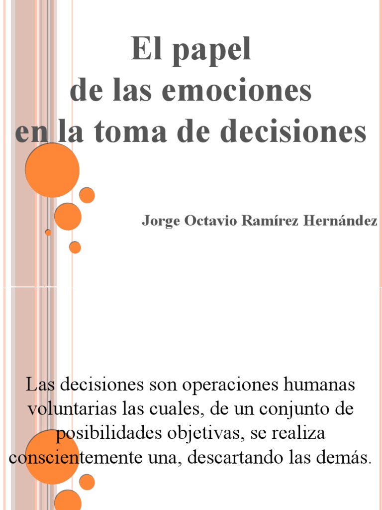 Emociones en la Toma de Decisiones | PDF | Toma de decisiones | Razón