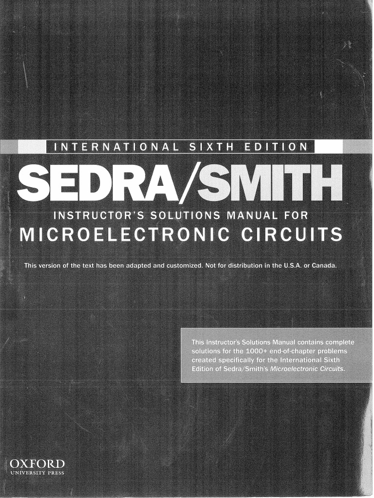 207588982 Microelectronic Circuits Sedra Smith 6th Edition Solution Manual for INTERNATIONAL