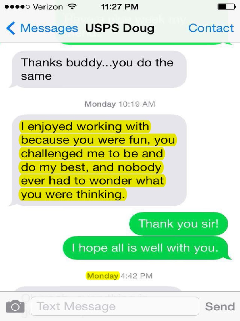 Text Message Appreciation Note | PDF