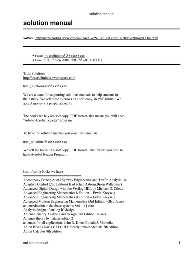 Solution Manual notes | Signal (Electrical Engineering) | Física e  matemática