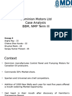 Dominion Motors LTD Case Analysis BBM, NMP Term Iii: Group 4