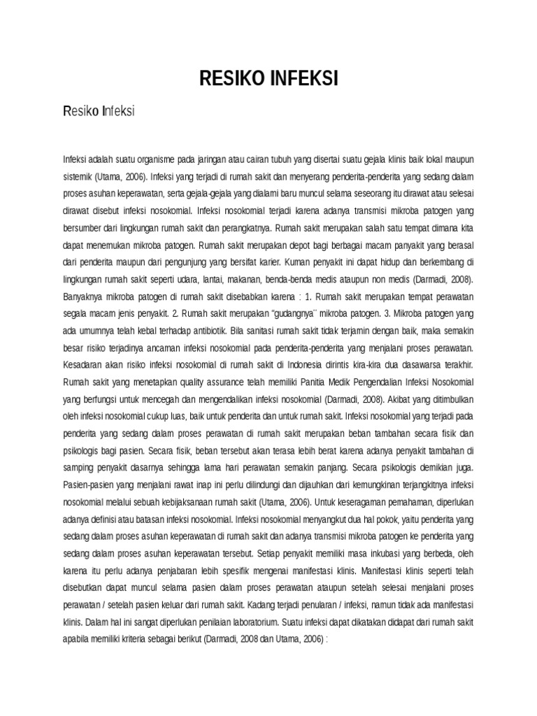Resiko Infeksi | PDF | Sains & Matematika