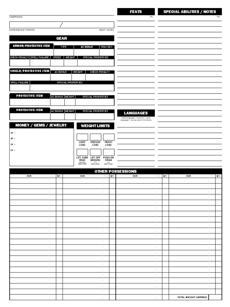 3.5 Character Sheet Page 2 Revised Ver c