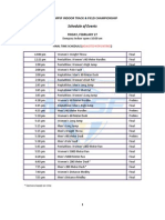 Schedule of Events: 2015 MPSF Indoor Track & Field Championship