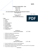 B.B.A. Degree Examination - 2013: 150. Management Process and Organisation Theory (New Regulations)