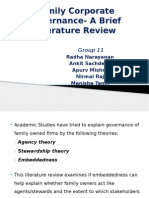 Family Corporate Governance-A Brief Literature Review: Group 11