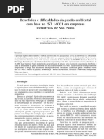 Beneficios e Dificuldades Da Gestão Ambiental.