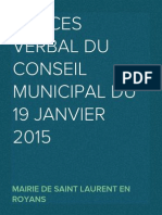 Procès-verbal du Conseil Municipal du 19 janvier 2015