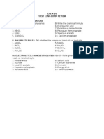 Chem 16 First Long Exam Review I. Chemical Nomenclature