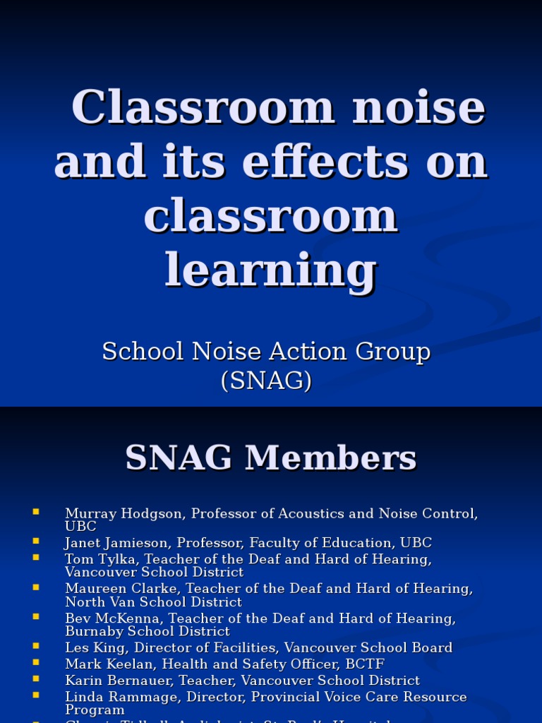 Classroom Noise and Learning Impact | PDF | Decibel | Noise