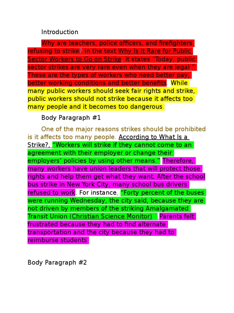 argumentative essay example Strike Action Trade Union