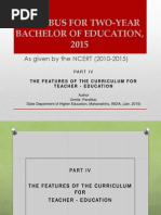 NCERT B.ed Two Year Curriculum 2010-12 Part IV