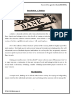 Introduction To Banking: Saraswat Co-Operative Bank (2014-2015)