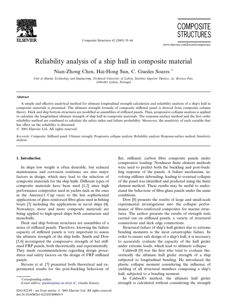 Composite Ship Hull Reliability Analysis | PDF | Strength Of Materials ...