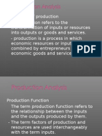 Production Analysis - Managerial Economics