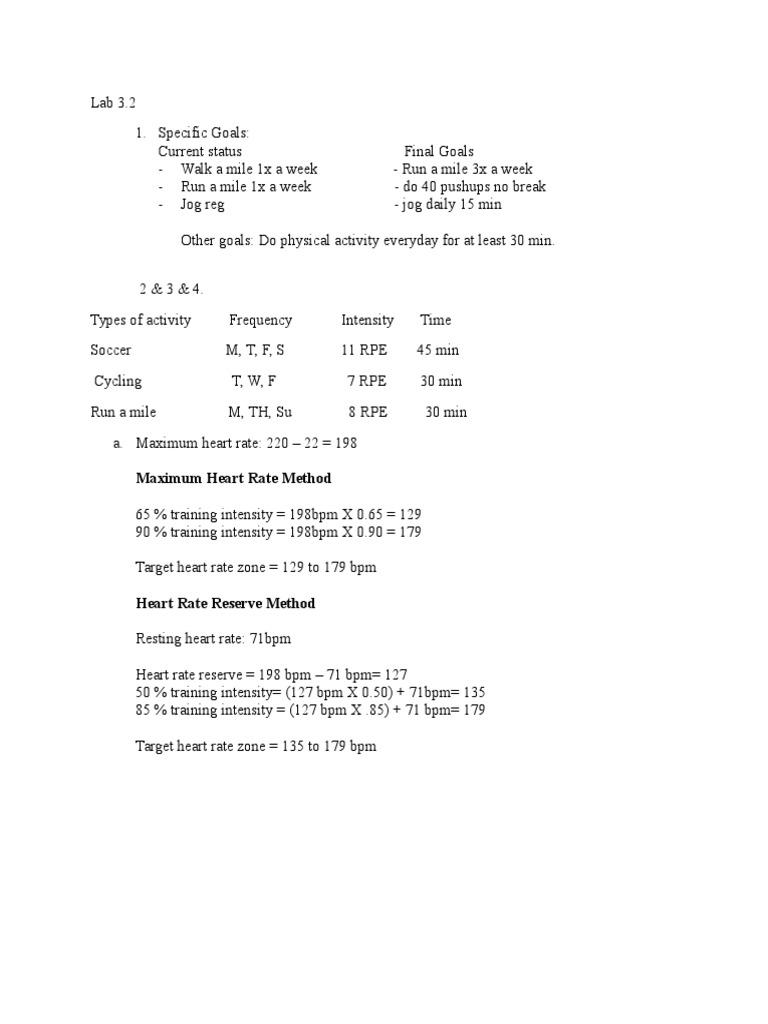 Fitness Goals and Heart Rate Training | PDF | Heart Rate | Nature