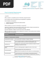 AHPRA Fact Sheet Proof of Identity Requirements