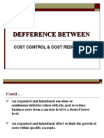 Defference Between cost control and cost reduction