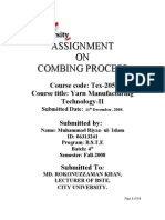 Assignment ON Combing Process