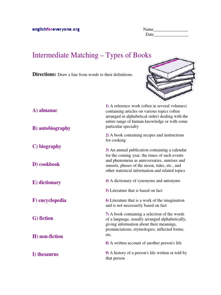Intermediate Matching - Types of Books | PDF