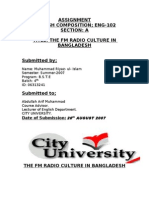 Assignment English Composition Eng-102 Section: A Title: The FM Radio Culture in Bangladesh