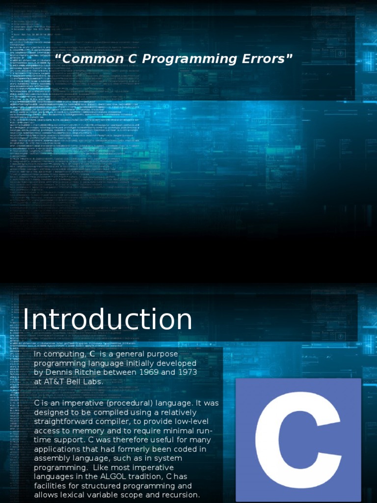 Common C Programming Errors | PDF | C (Programming Language) | String ...