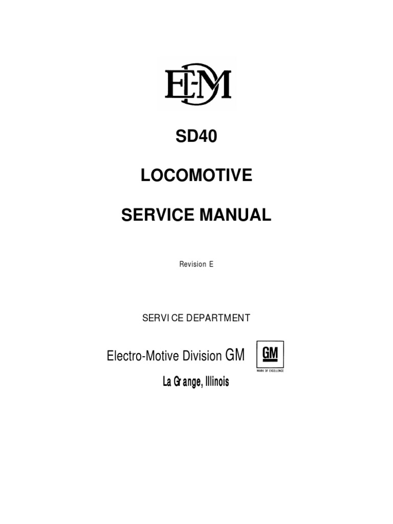 SD40 Service Manual A Comprehensive Guide to Maintenance