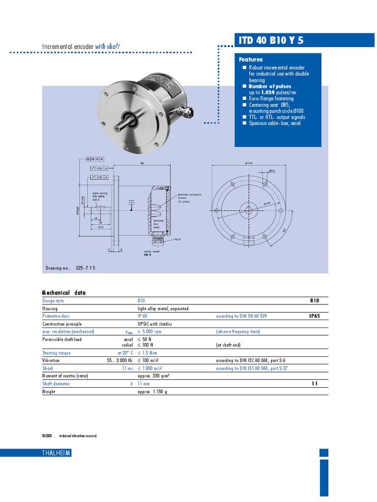 Thalheim Incremental Encoder Specs | PDF | Amplitude | Electronic ...