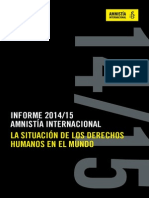 INFORME 2014/15 AMNISTÍA INTERNACIONAL LA SITUACIÓN DE LOS DERECHOS HUMANOS EN EL MUNDO