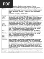 Kindergarten Technology Lesson Plans