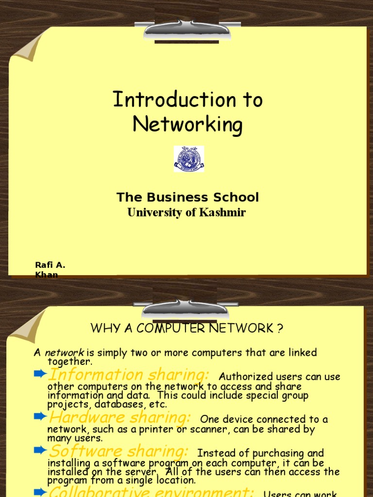 Introduction To Networking: The Business School University of Kashmir ...