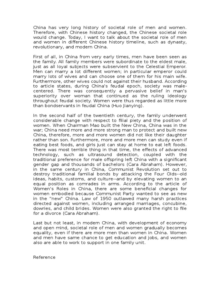 Evolution of Gender Roles in China | PDF | History Of China | China