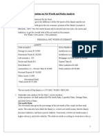 Ratio and Net worth Financial Analysis