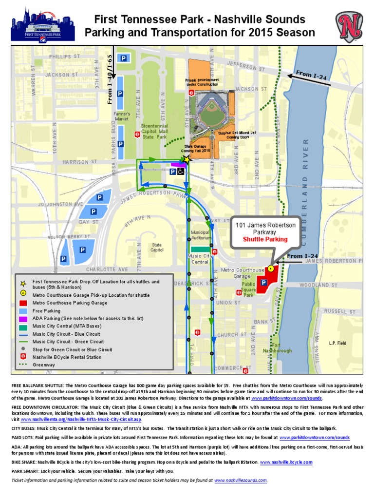 Ballpark Parking Plan PDF Nashville Leisure