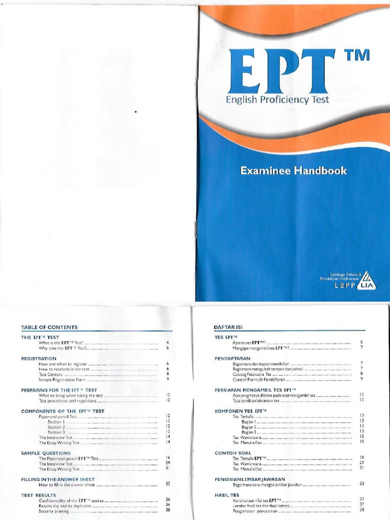Examinee Handbook Ept Toefl Lia