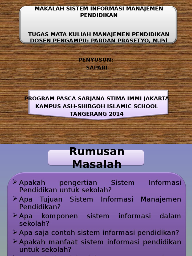 Sistem Informasi Manajemen Pendidikan Ppt