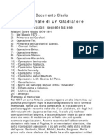 Memoriale Di Un Gladiatore - Missioni Estere Gladio 1974-1991